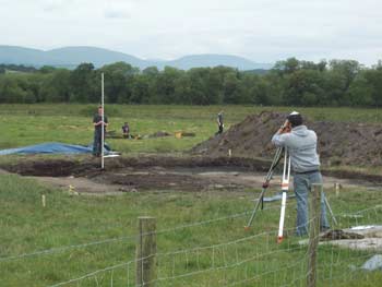 Surveying in the area of the main trench